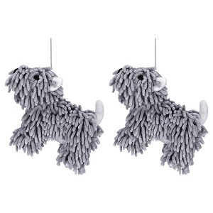 REGALWOVEN 2 Packs Cute Cartoon Dog Shape Soft Absorbent Chenille Hand Towel with Hanging Loop 8" x 10" - 1 of 4