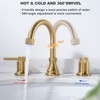 WOWOW 8 in. Widespread Double Handle Bathroom Faucet with Pop-up Drain Kit - 4 of 4