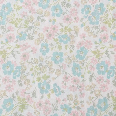 Jaynie Pink and Blue Floral Cotton Queen Sheet Set