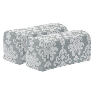 Unique Bargains Anti-Slip Vintage Stretch Jacquard Couch Armrest Slipcovers 2 Pcs - 1 of 4