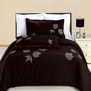 Newbury Embroidered 100% Cotton Multi-Piece Duvet Set (Full/Queen) - 1 of 4