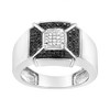 Haus of Brilliance Silver 3/8 Cttw Composite Enhanced Black and White Diamond Men's Band Ring - 4 of 4