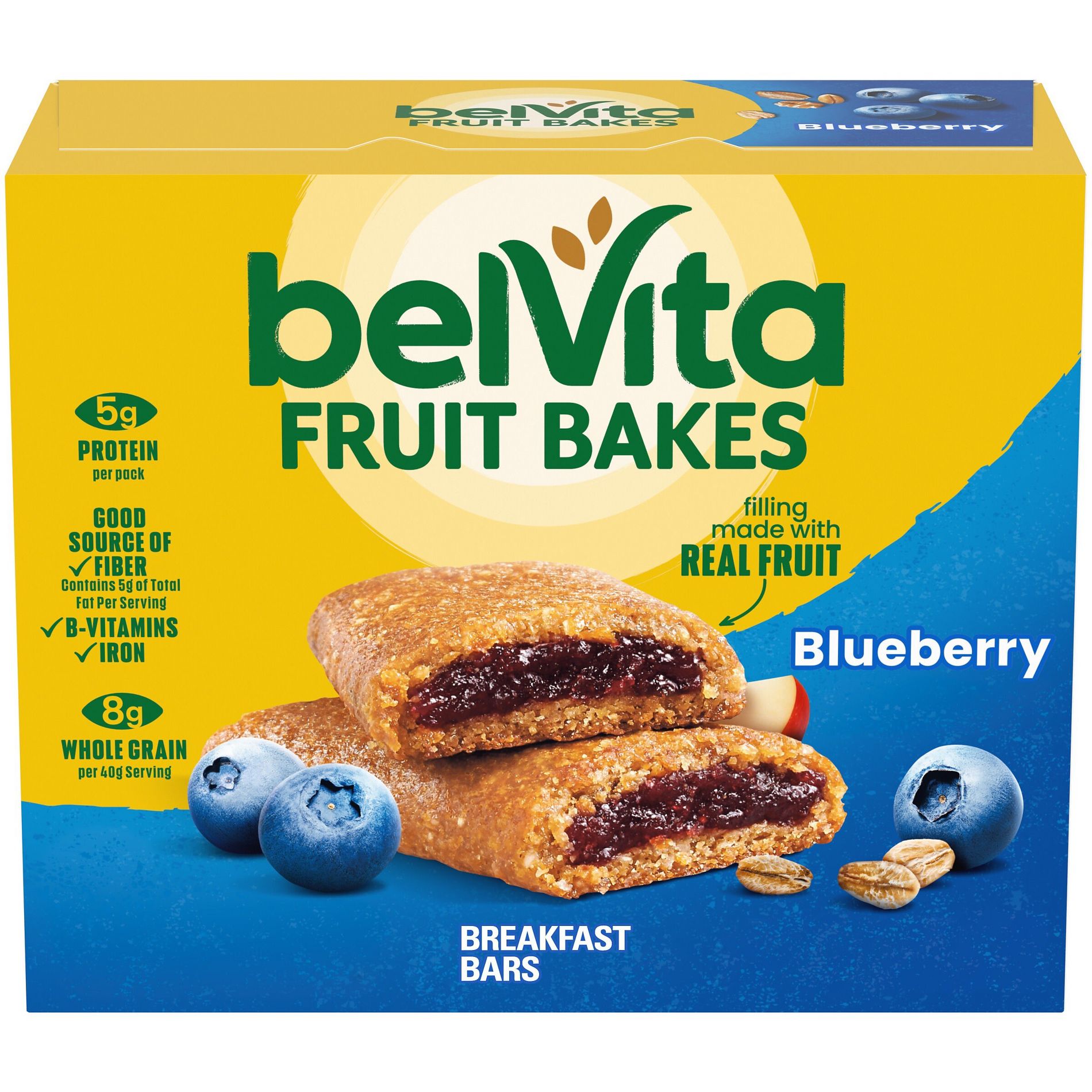 BelVita Fruit Bakes Blueberry Soft Baked Breakfast Bars - 7.05oz/5pk