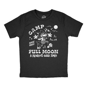 Youth Funny T Shirts Camp Full Moon Sarcastic Halloween Graphic Novelty Tee For Kids - Crazy Dog Youth T Shirt For Halloween Season - 1 of 4