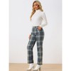 INSPIRE CHIC Women's Plaid Elastic Waist Casual Work Office Long Pants - 3 of 4