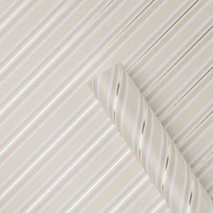 30” 25 sq ft Christmas Roll Wrap Blush/White/Gold Diagonal Stripes - Wondershop™ - 1 of 3
