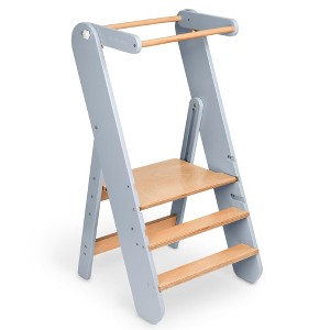 Comfy Cubs Kids Step Stool for Ages 3+, 3 Height Adjustable Toddler Tower for Kitchen Sink & Bathroom Access - 1 of 4
