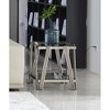 20" Square Steel End Coffee Table with Double Glass Layers - 2 of 4