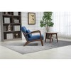 Ridstar Modern Fabric Accent Chair, Armchair with Wooden Frame & Lumbar Support for Living Room & Bedroom-Blue - 2 of 4