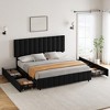 Queen Linen Upholstered Platform Bed Frame with 4 Storage Drawers, Adjustable Headboard - 4 of 4