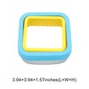 Unique Bargains Sandwich Square Cookie Cutter Hand Washable Stainless Steel Plastic Blue Yellow 4.2"x4.2"1.6" 1Pcs - 3 of 4