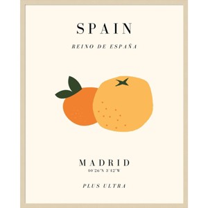 33"x41" Spain Travel Poster Reino de Espana by Chayan Lewis Wood Framed Wall Art Print Brown - Amanti Art - 1 of 4