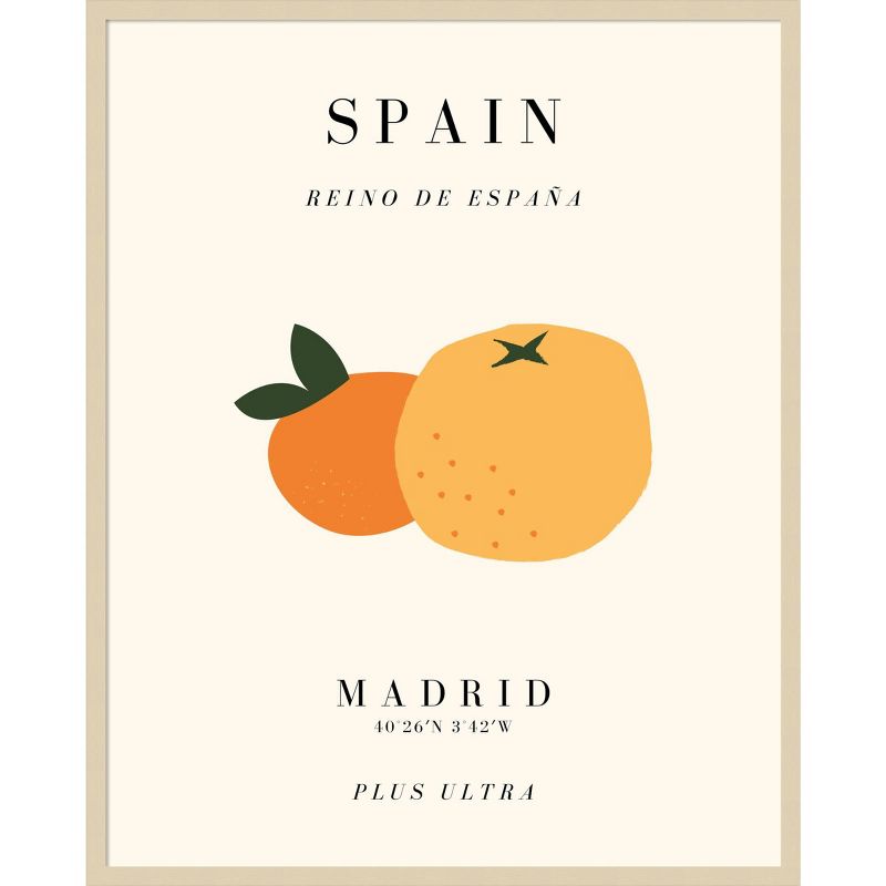 33&#34;x41&#34; Spain Travel Poster Reino de Espana by Chayan Lewis Wood Framed Wall Art Print Brown - Amanti Art, 1 of 11