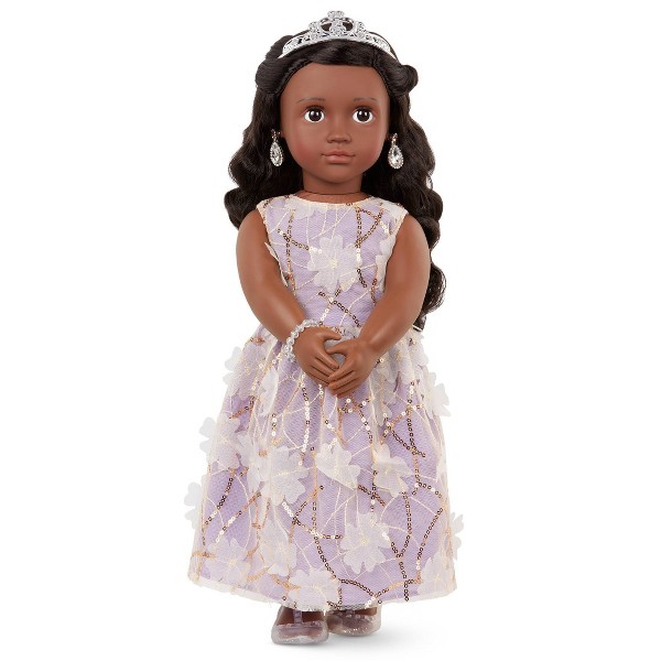 Muñeca de Moda Our Generation Ambreal de 18" con Tiara y Vestido Floral 3