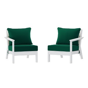 WestinTrends Avalon Outdoor Patio HDPE Loveseat Sofa with Patio Cushions - 1 of 4