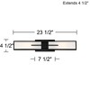 Possini Euro Design Midtown Mid Century Modern Wall Light Black Hardwire 23 1/2" 2-Light Fixture White Glass for Bedroom Bathroom Vanity Reading House - 4 of 4