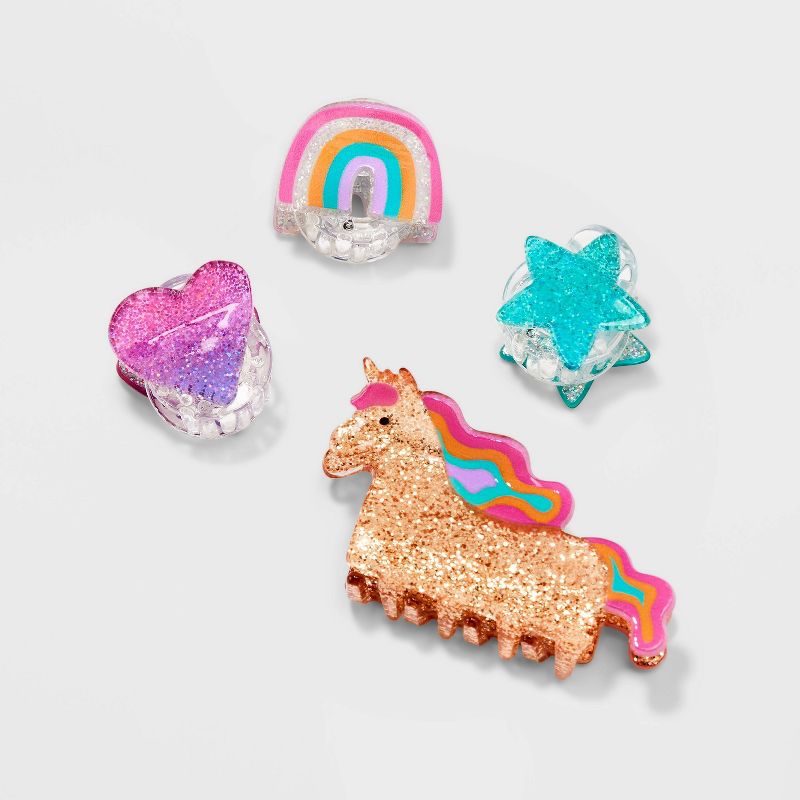 Girls&#39; 4pk Unicorn and Icon Claw Clips - Cat &#38; Jack&#8482;, 1 of 5