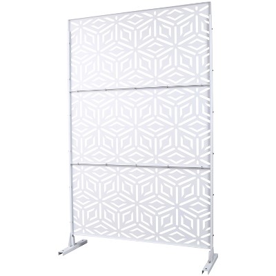 Grungis 76" H×48" W Freestanding Privacy Fence with Diamond Shape,Outdoor Privacy Screen for Balcony,Patio,Garden
