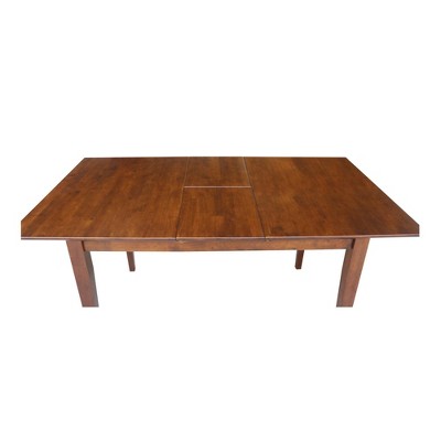 Espresso Solid Wood Extendable Dining Table with Butterfly Extension