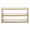 48" Modern X-Sided Gold and Bras Metal TV Stand - Henn&Hart - 2 of 4