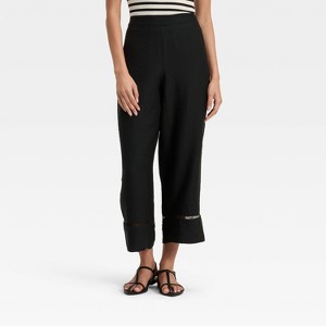 Women's High-Rise Ladder Trim Pull-On Pants - A New Day™ - 1 of 3