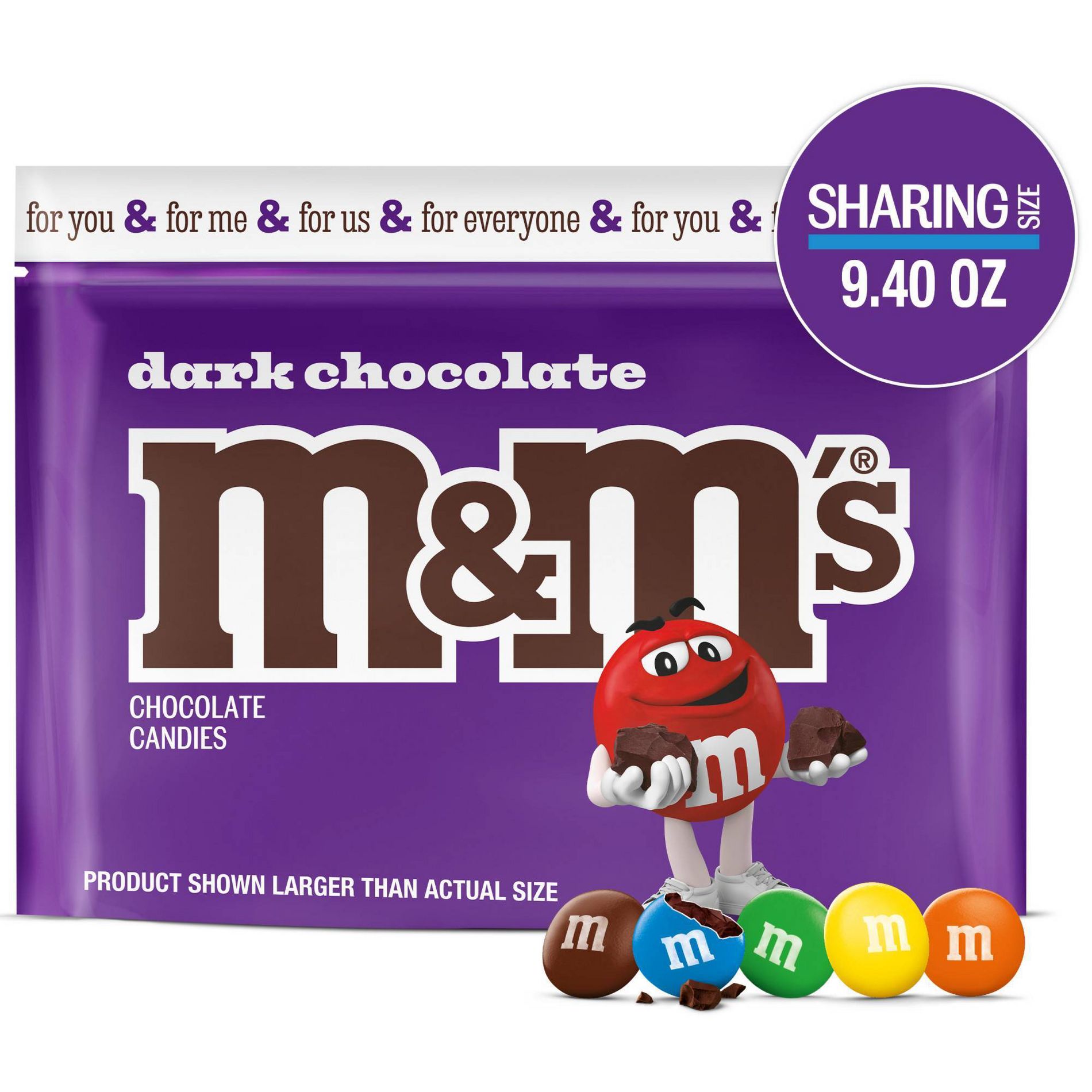 M&M's Dark Chocolate Sharing Size Chocolate Candies Pouch - 9.4oz