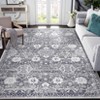 Washable Vintage Rug Non Slip Low Pile Rug Soft Throw Floor Cover Floral Foldable Indoor Carpet for Living Room Bedroom Playroom Nursery - 3 of 4