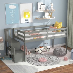 NicBex Twin Size Loft Bed,Loft Bed Frame,Bed Frame for Kids,Box Spring Not Required - 1 of 4