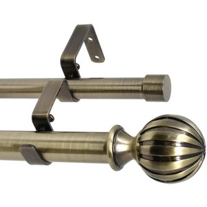 Urbanest Fluted Ball Manhattan 1-inch 3-4 inch Double Drapery Curtain Window Rod Set - 1 of 4