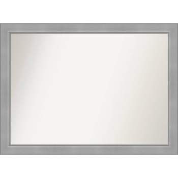 42" x 31" Non-Beveled Vista Brushed Nickel Wall Mirror - Amanti Art
