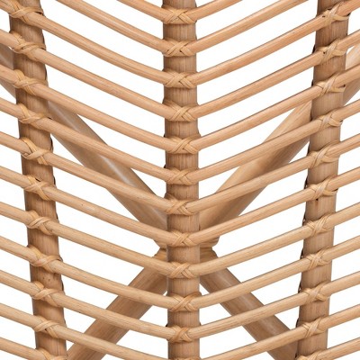 Eliava Natural Brown Handcrafted Rattan Geometric Accent Chair