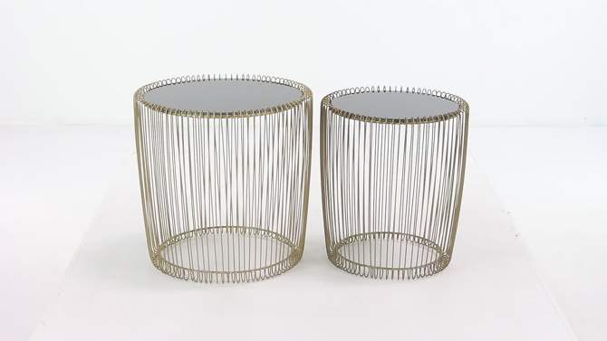 Set of 2 Metal and Glass Round Accent Tables Gold - Olivia &#38; May, 2 of 25, play video