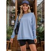ATHLECHIC Women's Crew Neck Long Sleeve Hoodless Oversized Pullover Trendy Tunic Tops Sweatshirt - 2 of 4