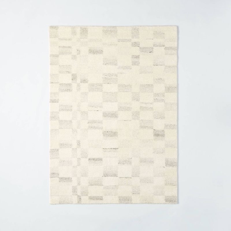 Irregular Checkerboard Tufted Rug Cream - Threshold™ designed with Studio McGee, 1 of 7