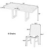 7-Piece Extendable Dining Set with Butterfly Leaf, Geometric Wood Legs, Upholstered Chairs, Distressed Wire-Brushed White Finish-Cuddlewood - 4 of 4