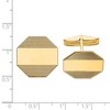Black Bow Jewelry 14K Yellow Gold Grooved Striped Octagon Cuff Links, 20mm - 2 of 3