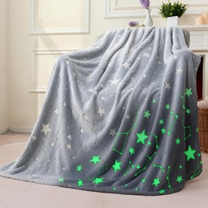 Joyfy Glow in The Dark Blanket 50" x 60" - Ultra Soft & Plush Blanket for Kids Birthday Bedroom Decor, Space Star Gifts for Girls Boys Age 2 3 4 + - 1 of 4