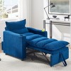 PAGED Modern Velvet Accent Chair, Convertible Sofa Chair 3-in-1, Adjustable Sleeper Chair with Cup Holder for Living Room - 2 of 4