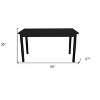 HomeRoots 60" Black Solid Wood Dining Table - 3 of 4