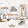 Corner Coat Racks, Heavy Duty Clothing Rack, Freestanding Garment Rack, Metal Clothes Racks Shoes Shelf Organizer for Entryway Bedroom - 3 of 4