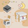 3 In 1 Kids Art Table and Chair Set, with 2 Chairs, Bookshelves, Drawers and Detachable Tabletop, Toddlers Craft Desk for Home Daycare Playroom - 4 of 4