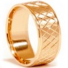 Pompeii3 Yellow Gold Hand Carved 8mm Flat Comfort Wedding Band - 2 of 4