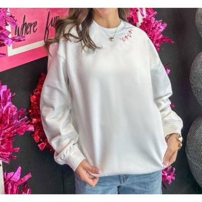 Women's Embroidered Xoxo Crewneck Sweatshirt - Bash