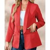 Coolmee Womens Casual Blazers Open Front Long Sleeve Lapel Collar Work Office Suit Jackets Blazer with Pockets - 2 of 3