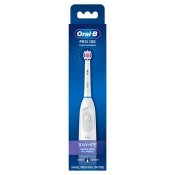 Oral-B Pro 100 3D White Brilliance Whitening Battery Toothbrush - White