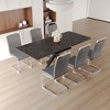 7-Piece Extendable Dining Set with Rectangle Kitchen Table and 6 C-shaped Tube Armless Chairs - 3 of 4