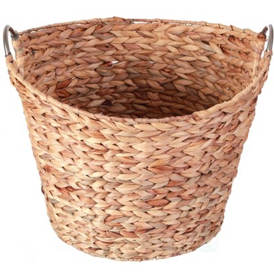 Vintiquewise Large Round Water Hyacinth Wicker Laundry Basket