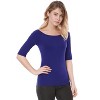 INSPIRE CHIC Women's Half Sleeves Scoop Neck Fitted Layering Soft T-Shirt - 3 of 4