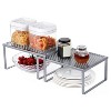 LunaLulinlk 2 Pack Cabinet Shelf Organizer, Kitchen Counter Shelves, Riser, Supplies, Silver - 4 of 4