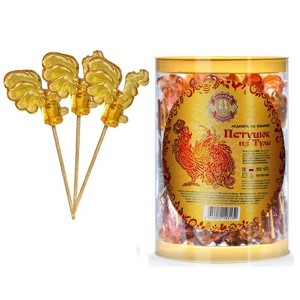 Tulskiy Ledenec Lollipops Golden Bird Petushok From Tula 2.2 lb - Delicious Russian Confectionery with Traditional Flavors - - 1 of 1